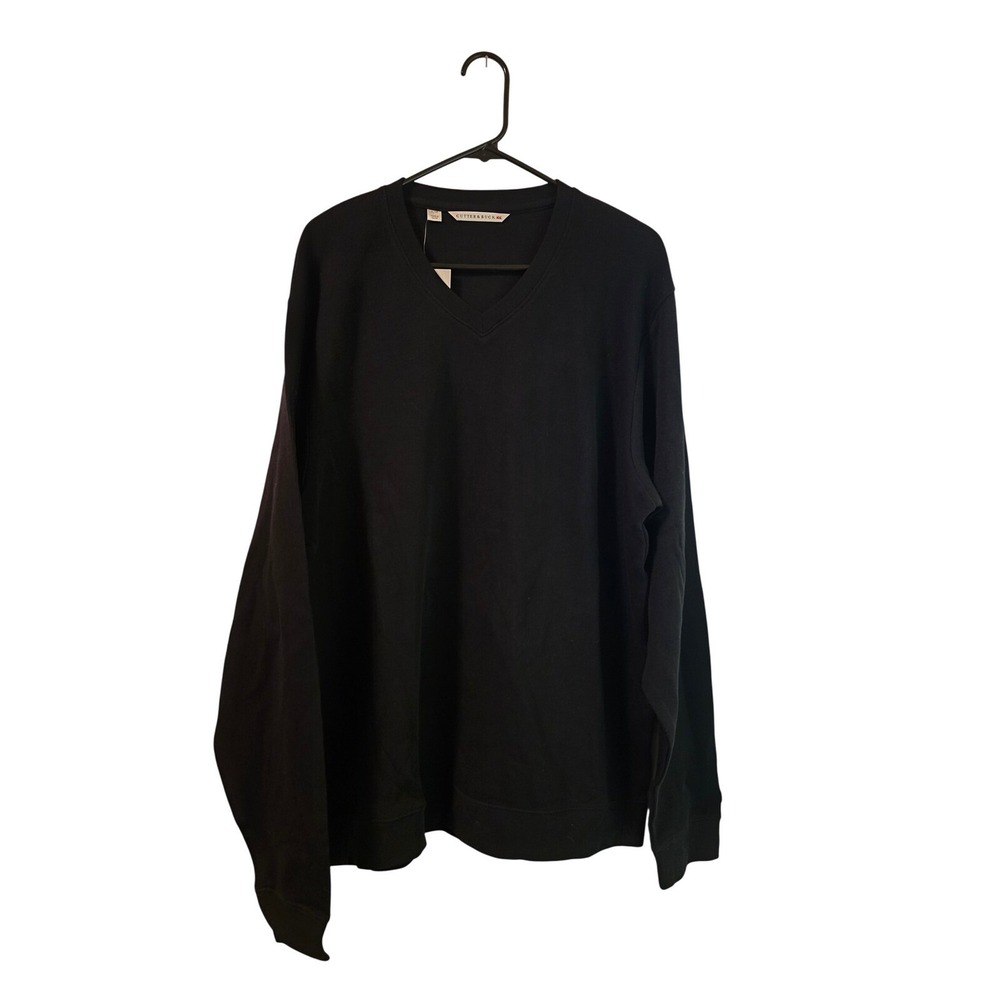 Cutter & Buck V-Neck Sweater Pullover Long Sleeve Top Black XL